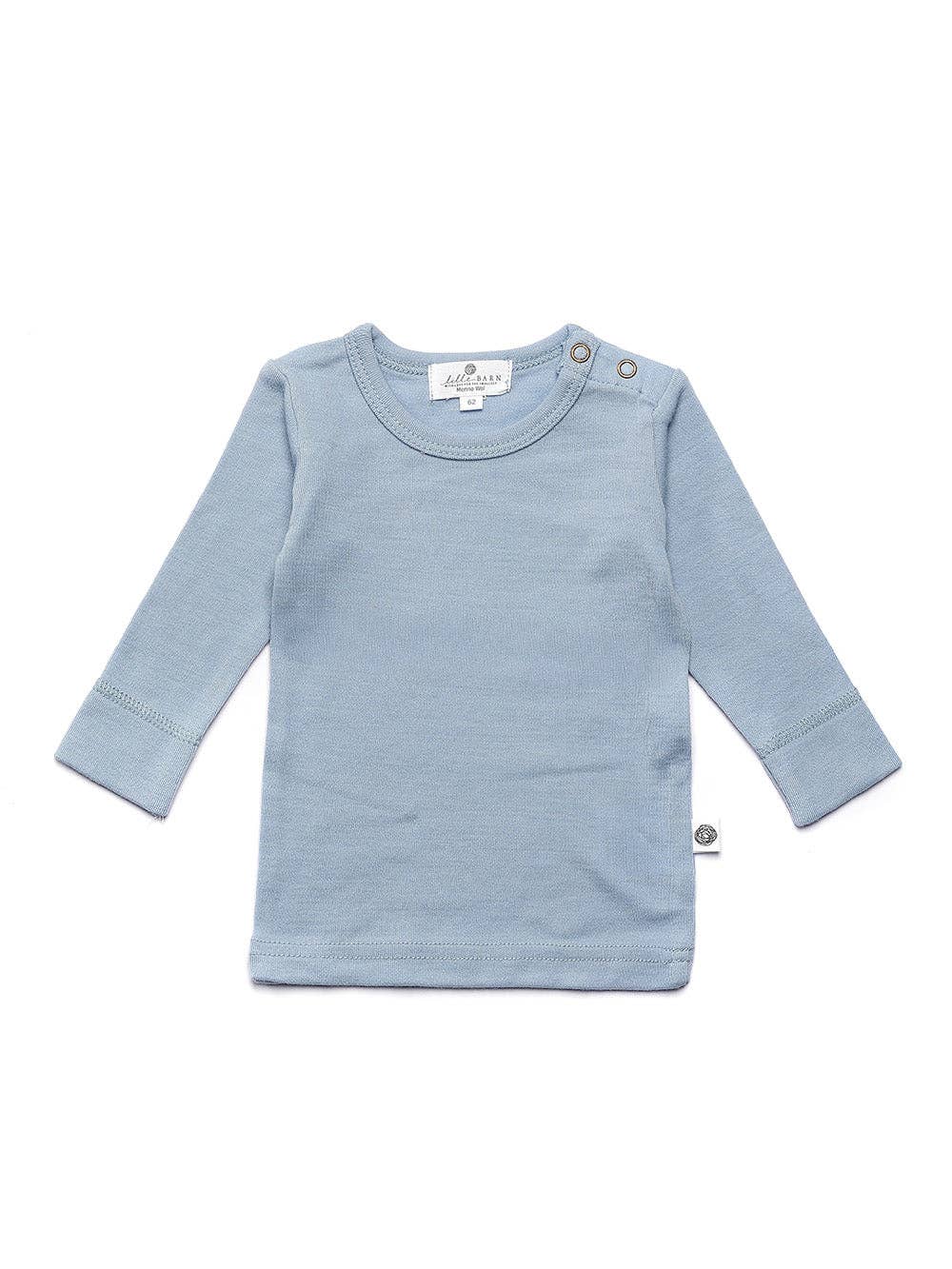 Langarmshirt - Merinowol - Blue Fog